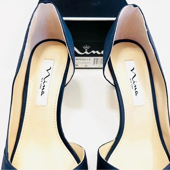 Nina Contesa Heels | New Navy Luster Satin | 8 - Picture 6 of 8